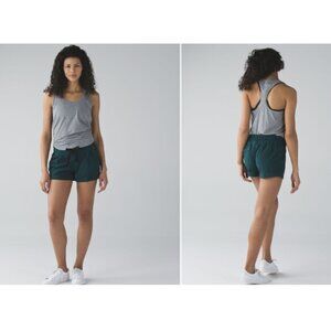Lululemon Spring Break Away Casual Mid Tie Waist Comfy Travel Short- Deep Green